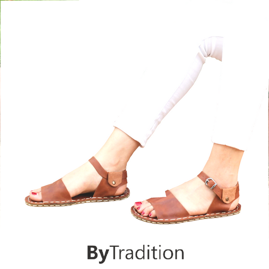 Sandaal - Band - Natuurlijke en maatwerk barefoot - Nieuwbruin