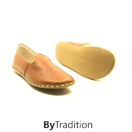 Loafer - Sportief - Koperen klinknagel - Natuurlijke en maatwerk barefoot - Lichtbruin
