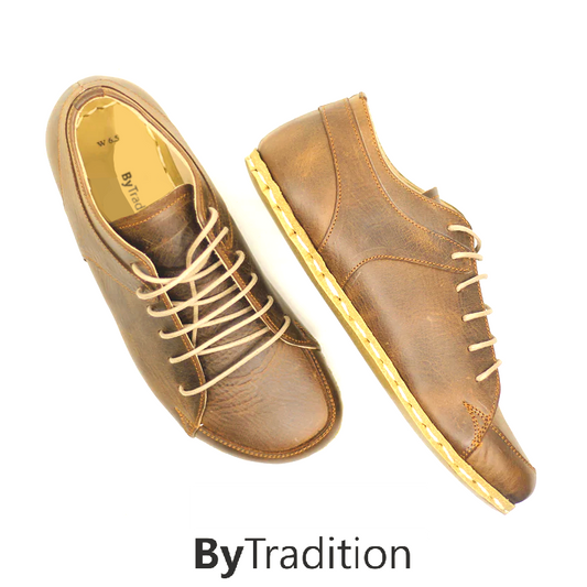 Sneaker - Koperen klinknagel - Natuurlijke en maatwerk barefoot - Notenbruin