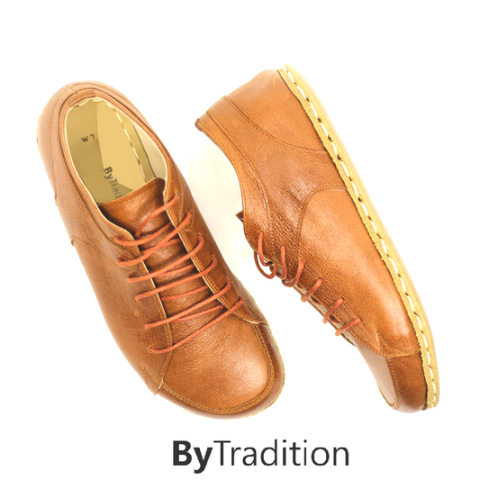 Sneaker - Koperen klinknagel - Natuurlijke en maatwerk barefoot - Matbruin