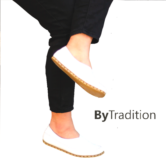 Loafer - Koperen klinknagel - Natuurlijke en maatwerk barefoot - Wit