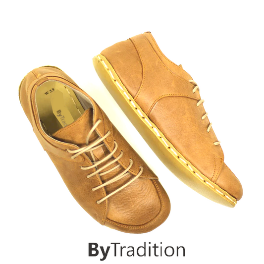 Sneaker - Koperen klinknagel - Natuurlijke en maatwerk barefoot - Licht matbruin - Man