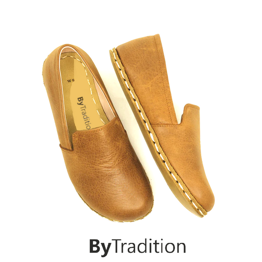 Loafer klassiek - Koperen klinknagel - Natuurlijke en maatwerk barefoot - Matbruin