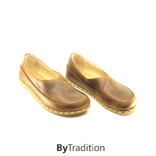 Loafer - Koperen klinknagel - Natuurlijke en maatwerk barefoot - Notenbruin