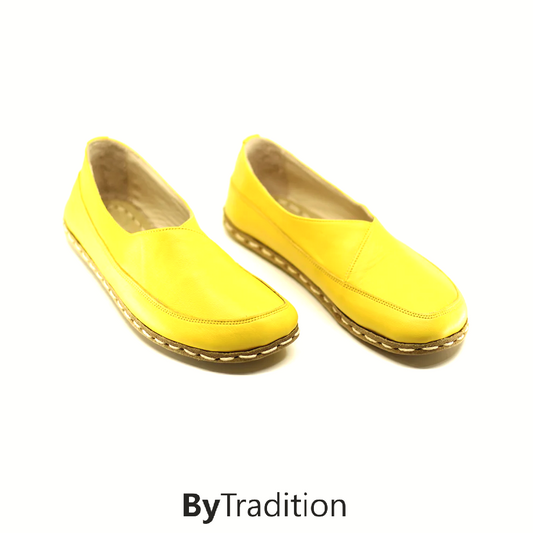 Loafer - Koperen klinknagel - Natuurlijke en maatwerk barefoot - Geel