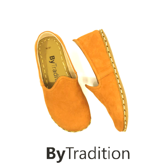 Loafer - Sportief - Koperen klinknagel - Natuurlijke en maatwerk barefoot - Oranje - Nubuck