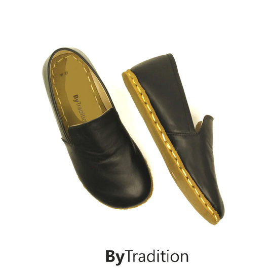 Loafer klassiek - Koperen klinknagel - Natuurlijke en maatwerk barefoot - Zwart