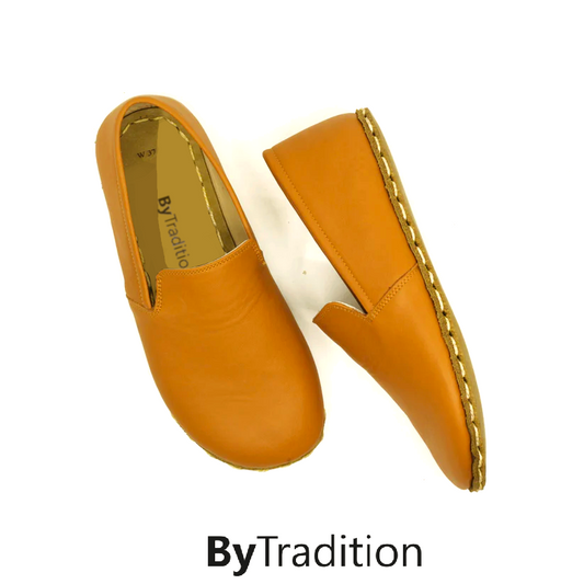 Loafer klassiek - Koperen klinknagel - Natuurlijke en maatwerk barefoot - Lichtbruin