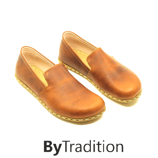 Loafer klassiek - Koperen klinknagel - Natuurlijke en maatwerk barefoot - Nieuwbruin