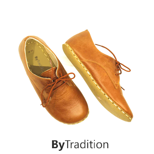 Lace-up shoe - Copper rivet - Natural and custom barefoot - Brown